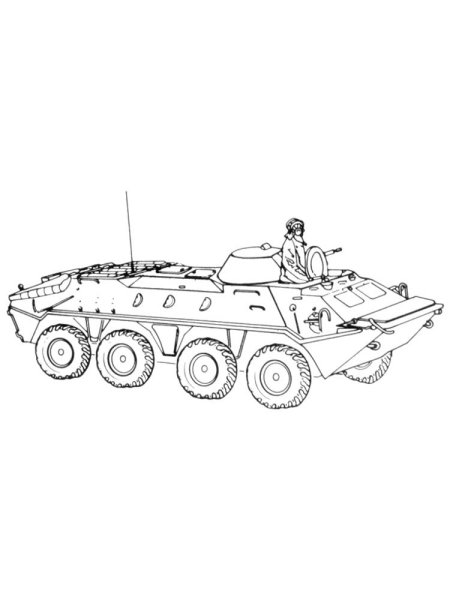 Раскраска бронетранспортер БТР-80а