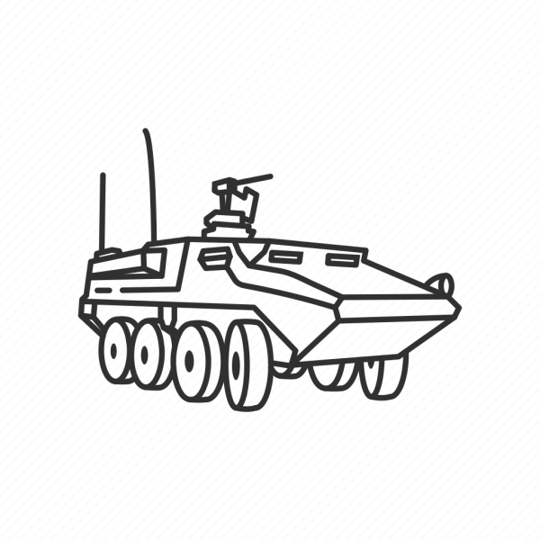 Нарисовать несложный бронетранспортер