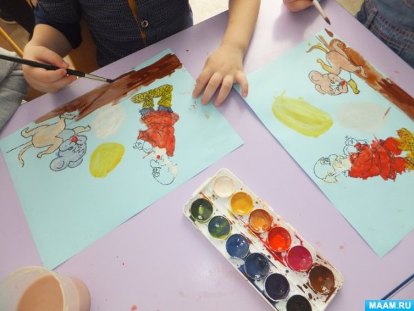 Этапы рисования яйца