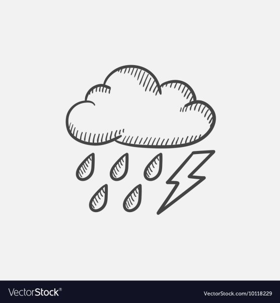Трафарет облако с дождем