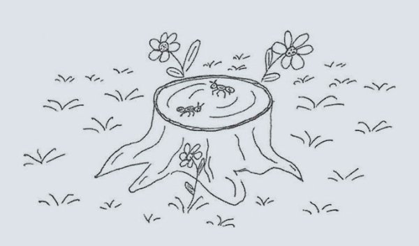 Пеньки дерева для рисования