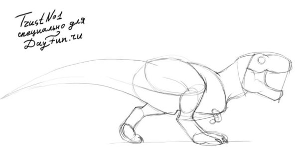 Тирекс динозавр нарисовать