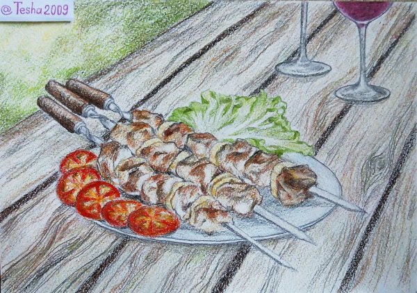 Шашлык рисунок