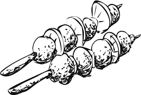 Шашлык раскраска для детей