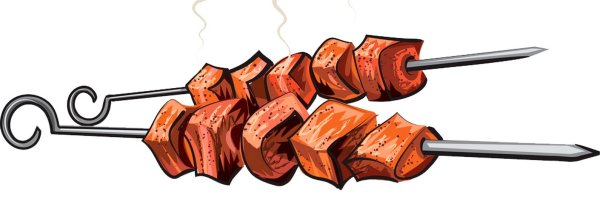 Шашлык на шампуре вектор