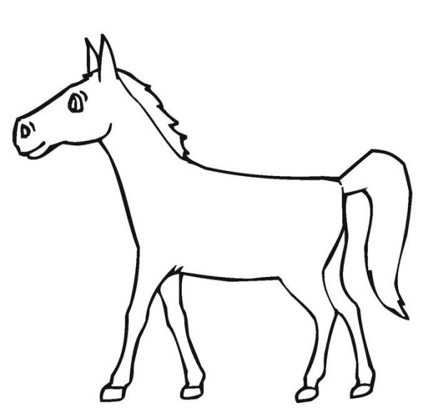 Лошадка для детей черно белая