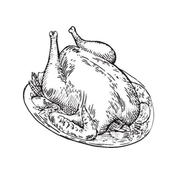 Раскраска курица жареная