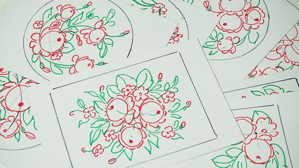 Жостовские подносы роспись поэтапное рисование