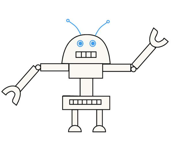 Схема рисования робота для детей