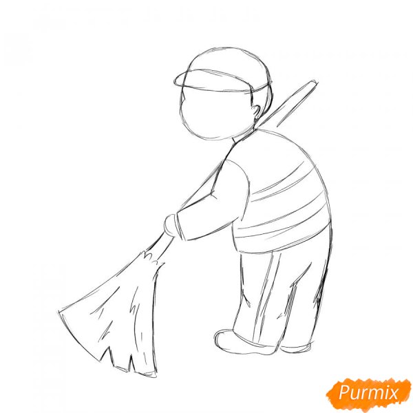 Дворник рисунок карандашом