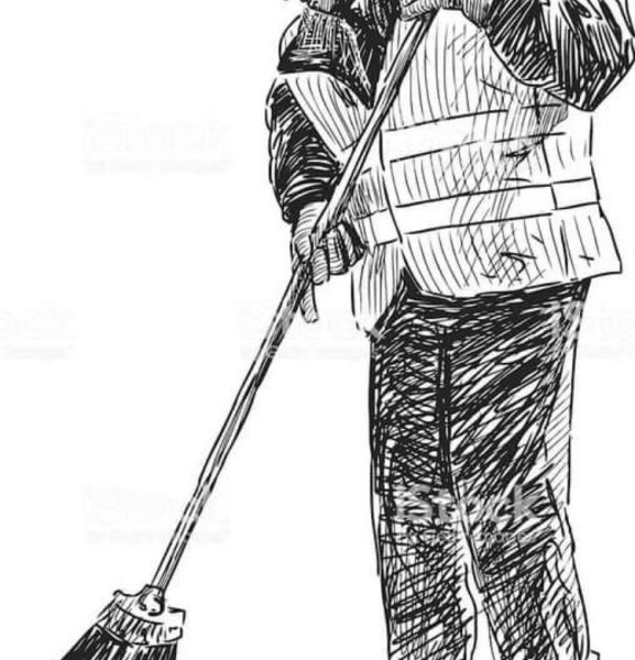 Рисование метла для дворника
