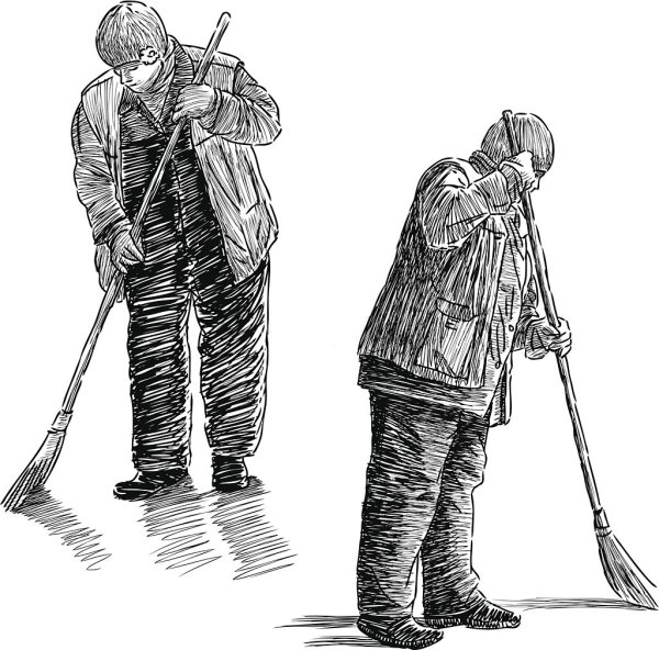 Дворник набросок