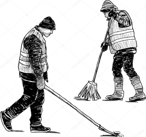 Профессия дворник раскраски для детей