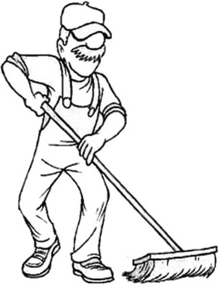 Дворник раскраска для детей