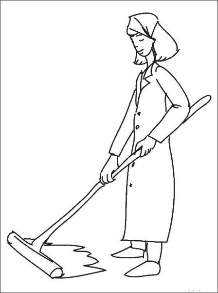 Дворник с метлой