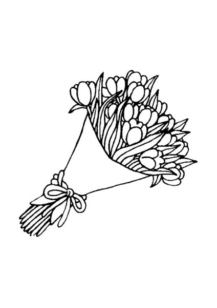 Раскраска тюльпаны в вазе