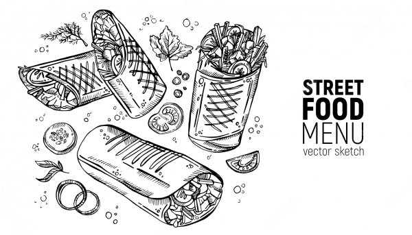 Шаурма нарисованная