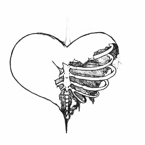 Сердечко рисунок карандашом