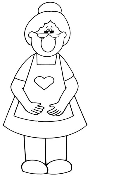 Бабушка карандашом для детей