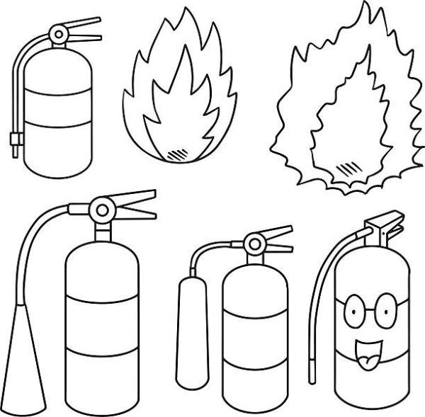 Огнетушитель раскраска для детей