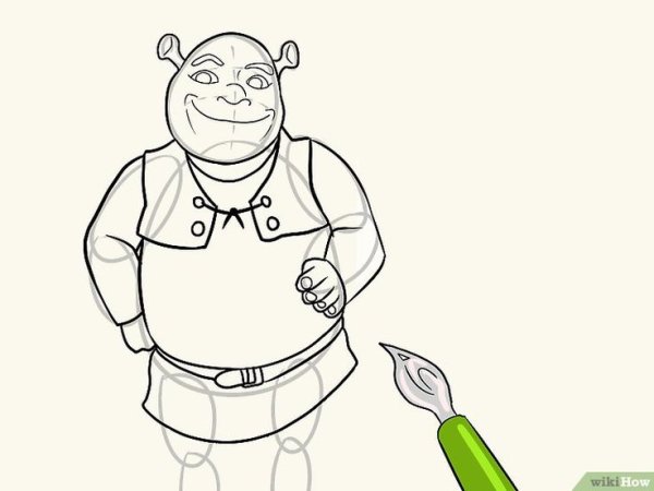 Шрек рисунок пошагово