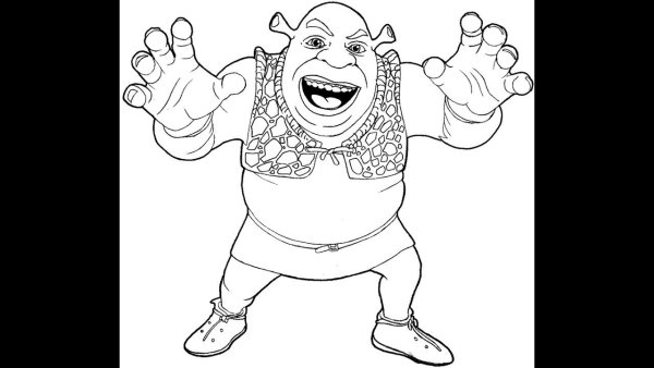 Шрек раскраска