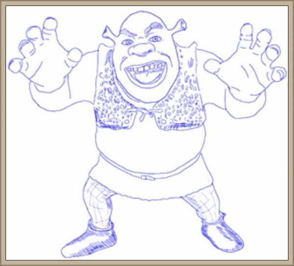 Рисунок пошагово Шрэка