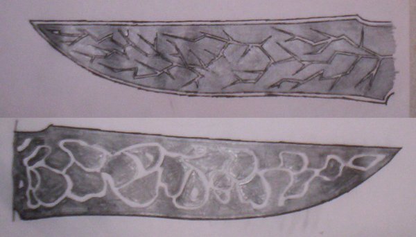 Трафареты для травления на ножах