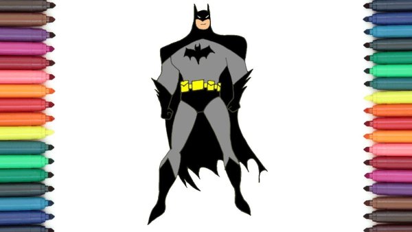 Бэтмен рисунок легкий в цвете