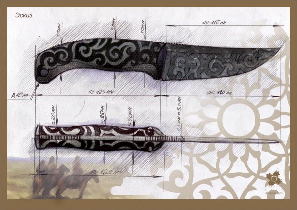 Рисунок на ноже эскизы