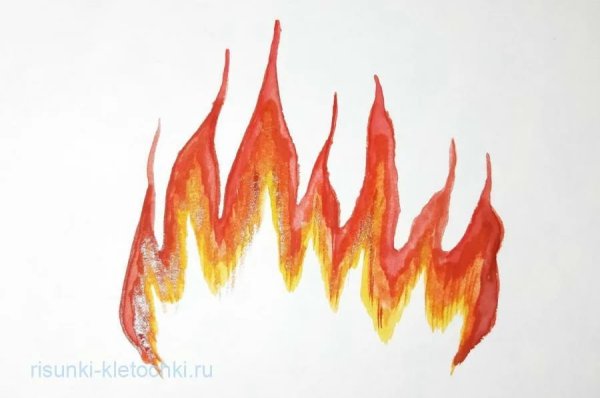 Языки пламени трафарет