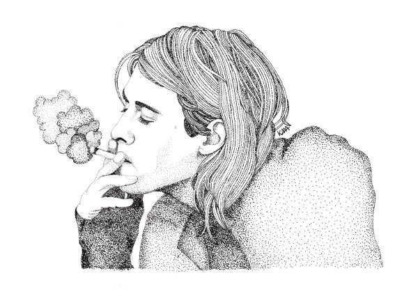 Курт Кобейн карандашом