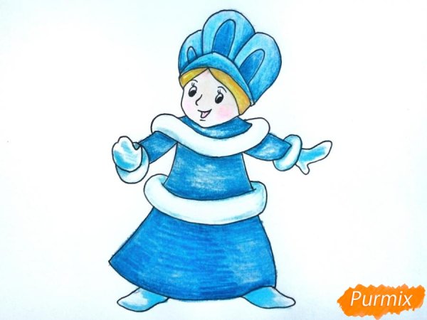 Рисунок Снегурочки для срисовки