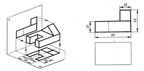 Карточки задания по черчению проецирование на три плоскости