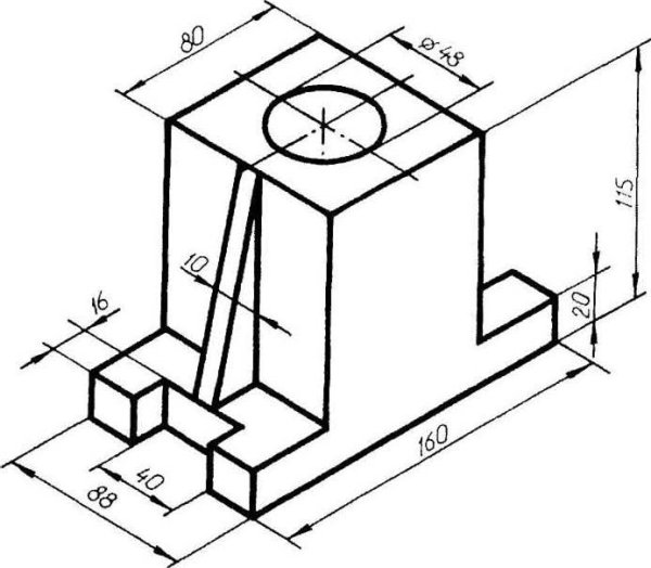 Чертеж опора сталь изометрическая проекция