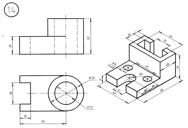 Инженерная Графика аксонометрические проекции 3 вида