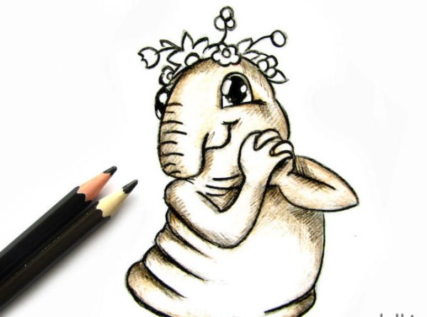 Ждун на белом фоне