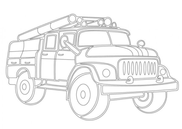 Раскраски пожарная машина ЗИЛ 131