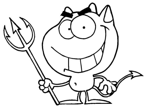 Чертик черно белый