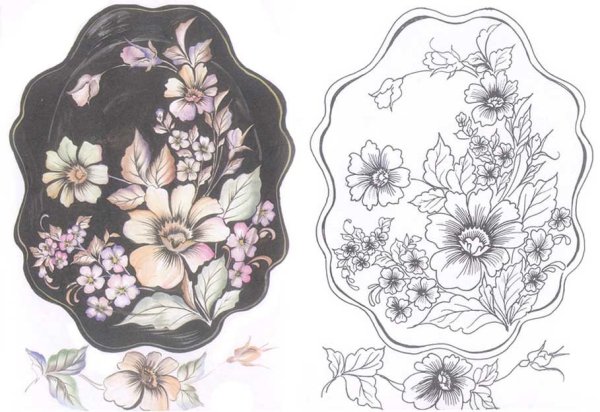 Элементы Косовской росписи раскраска