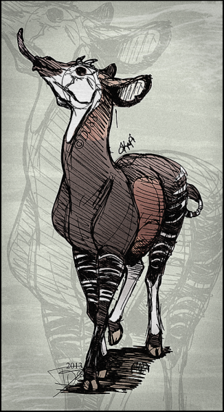 Окапи Лесной Жираф нарисовать