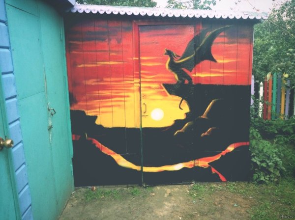 Рисунок на гараже своими руками
