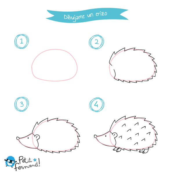 Нарисовать ежика поэтапно