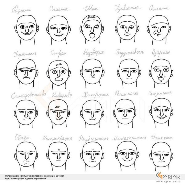 Мимика лица в схемах