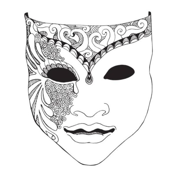 Венецианская маска карандашом