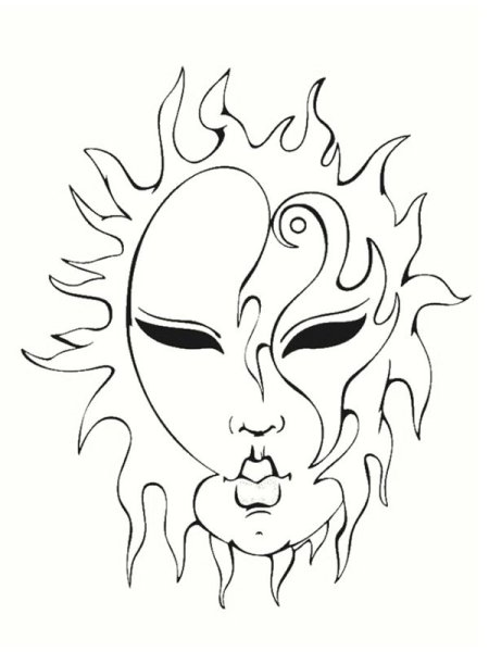 Театральная маска карандашом