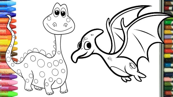 Рисование для детей Динозаврики