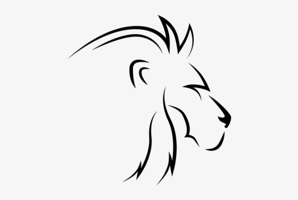 Лев в профиль тату