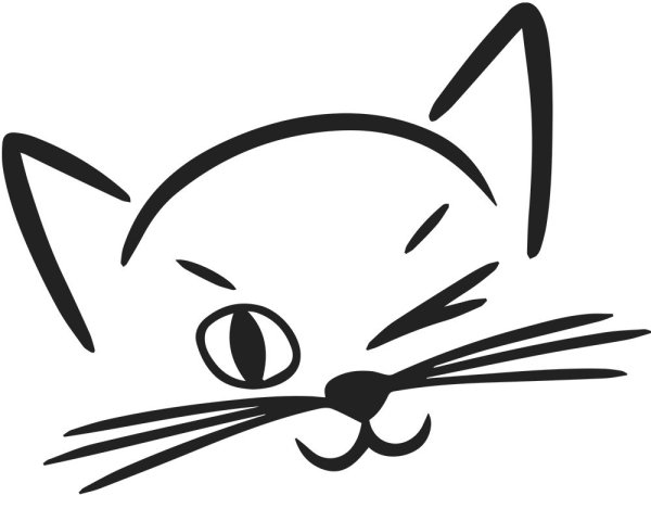 Силуэт мордочки кошки