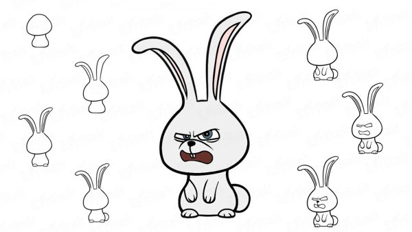 Рисунок зайца для срисовки легко